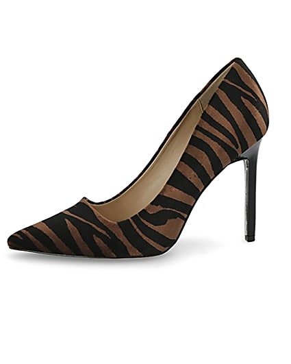360 degree animation of product Brown tiger print court shoes frame-2