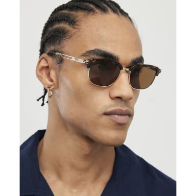 Brown Tortoise Clubmaster Sunglasses