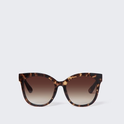 Brown Tortoise Shell Oversized Sunglasses River Island 