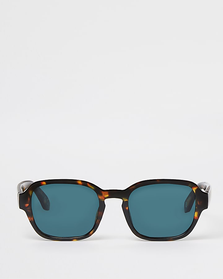 Brown tortoise shell square frame sunglasses