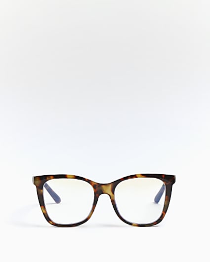 Brown tortoiseshell blue light lens glasses