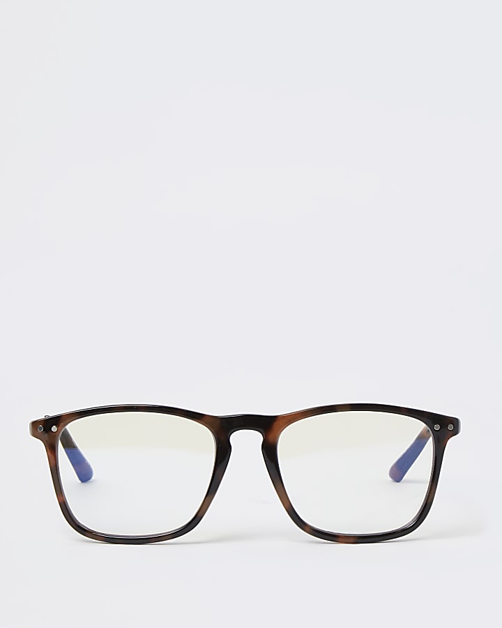 Brown tortoiseshell blue light lens glasses