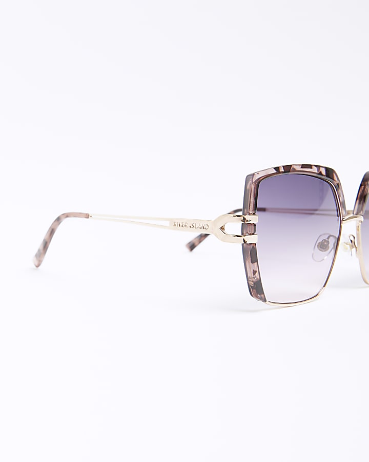 Brown tortoiseshell metal rim sunglasses