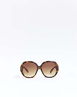 Brown Tortoiseshell Round Sunglasses