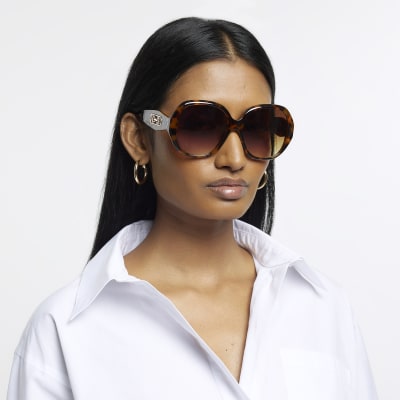 Brown Tortoiseshell Round Sunglasses River Island