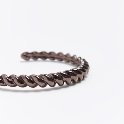 Brown twist cuff bracelet River Island