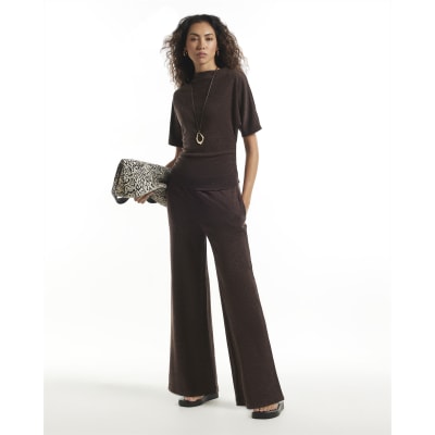 Two Tone Wide Leg Trousers