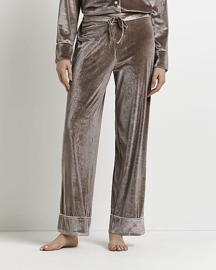 Brown velvet pyjama trousers