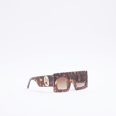 Brown Visor Sunglasses River Island