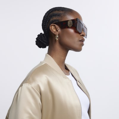 Brown Visor Sunglasses River Island