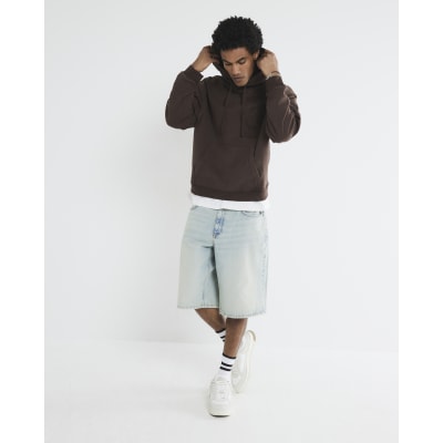 Brown Washed Tiger Embroidered Hoodie