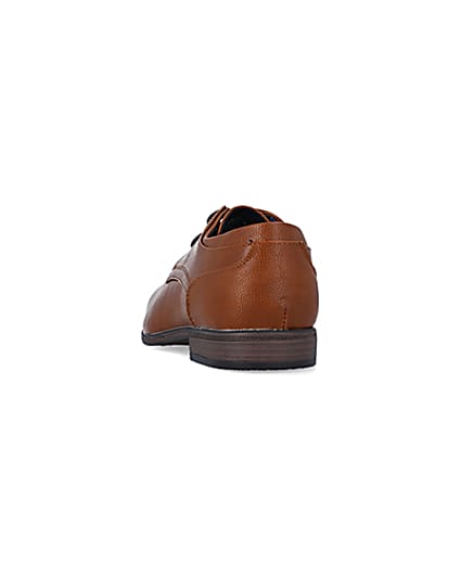 360 degree animation of product Brown wide fit faux leather derby shoes frame-8