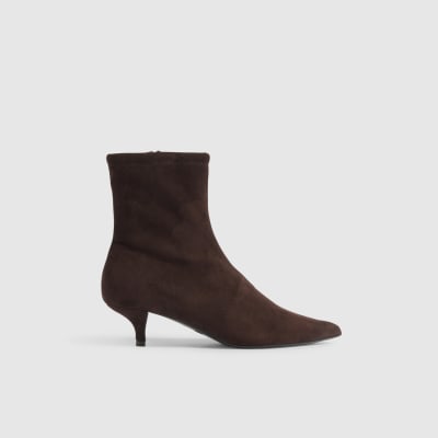 Wide Fit Faux Suede Sock Boots
