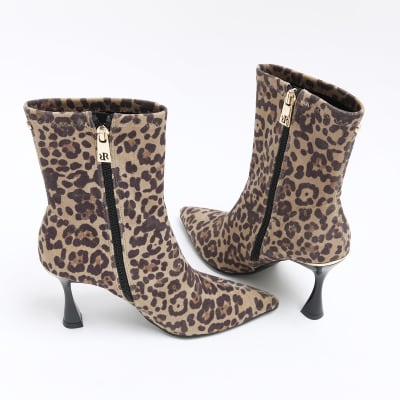 Wide fit leopard on sale boots