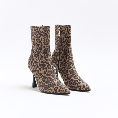 Wide fit leopard print hot sale boots