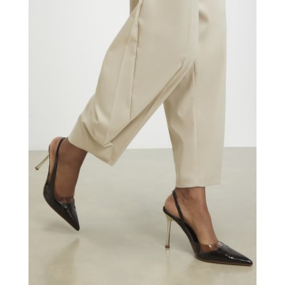 Wide Fit Perspex Slingback Court Heels