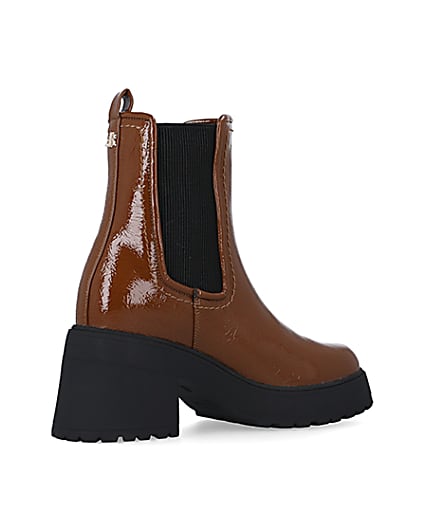 360 degree animation of product Brown wide fit platform ankle boots frame-13