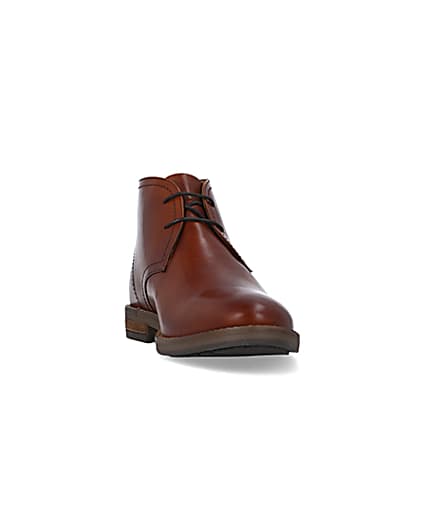 360 degree animation of product Brown wide fit Smart Leather Chukka Boots frame-20
