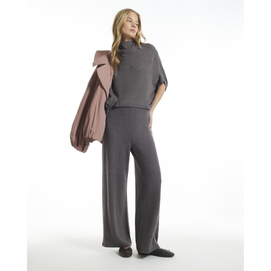 River Island Brown Wide Leg Cosy Trousers