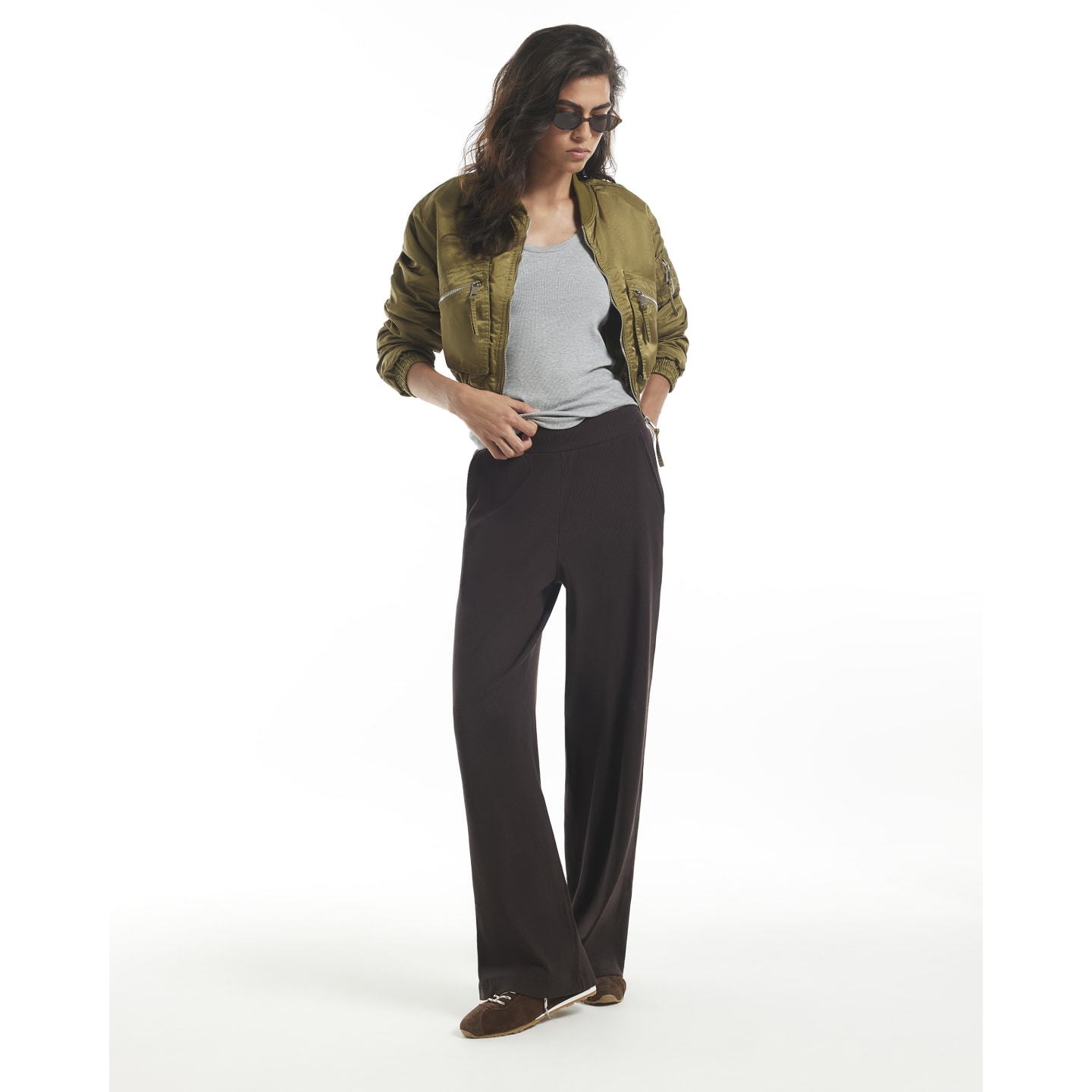 River Island Brown Wide Leg Joggers — photo 1 of 1