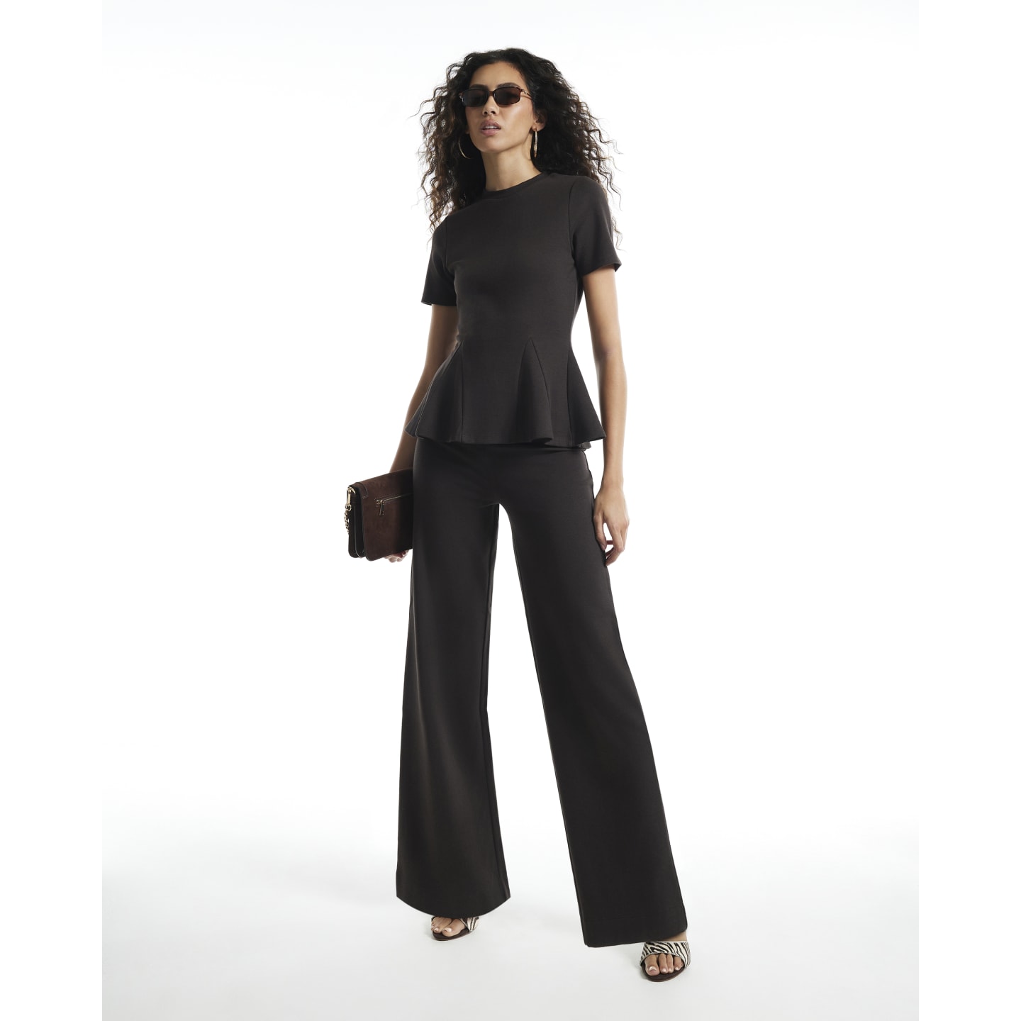 River Island Brown Wide Leg Joggers — photo 1 of 1