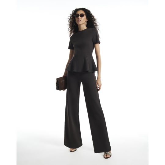 River Island Brown Wide Leg Joggers