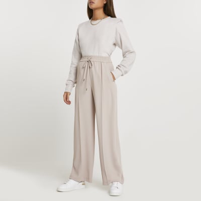 Brown wide leg trousers