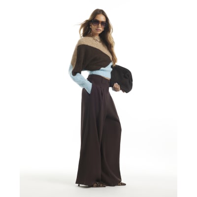 Brown Wide Leg Trousers