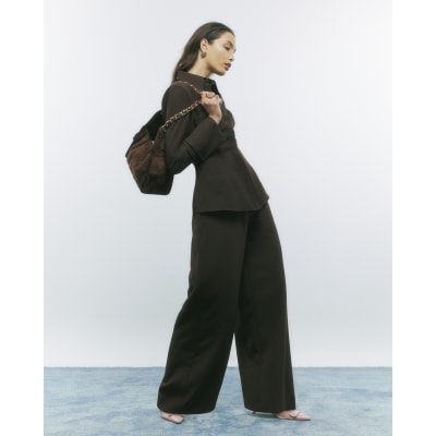 Brown Wide Leg Trousers
