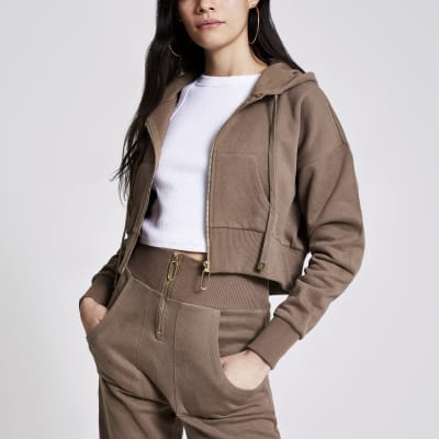 zip up hoodie cropped