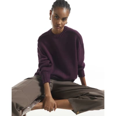 Burgundy Crew Neck Jumper