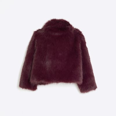 River island burgundy coat sales
