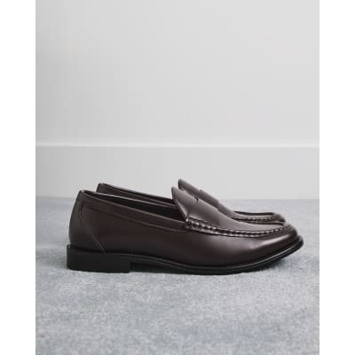 Burgundy Faux Leather Loafers