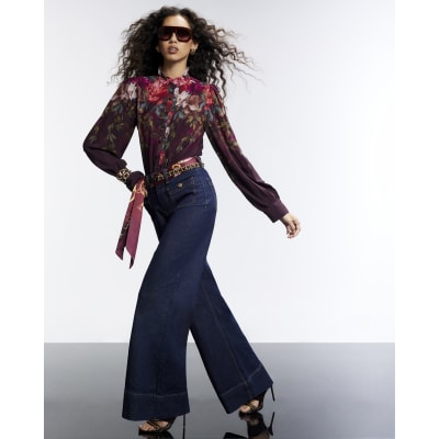 Floral Frill Collar Blouse