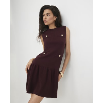 burgundy-knit-pleat-hem-mini-