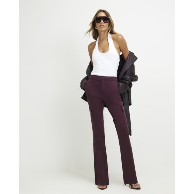 Mid Rise Slim Flared Cargo Jeans