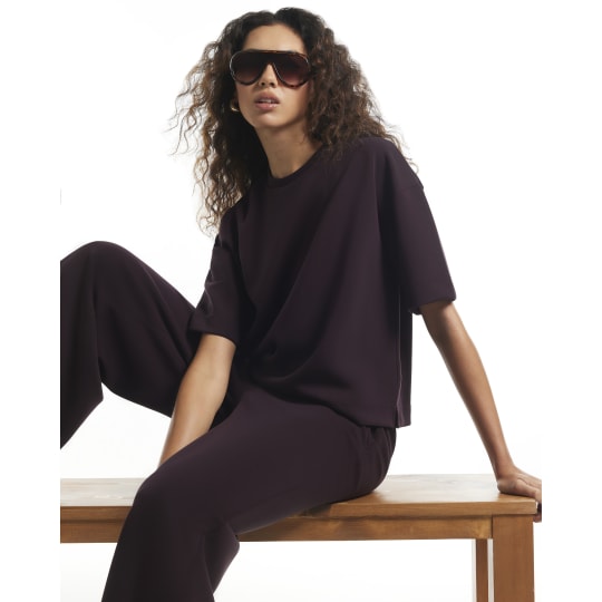 River Island Burgundy Premium Boxy T-shirt