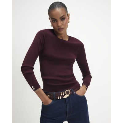 Rib Knit Layered Trim Top
