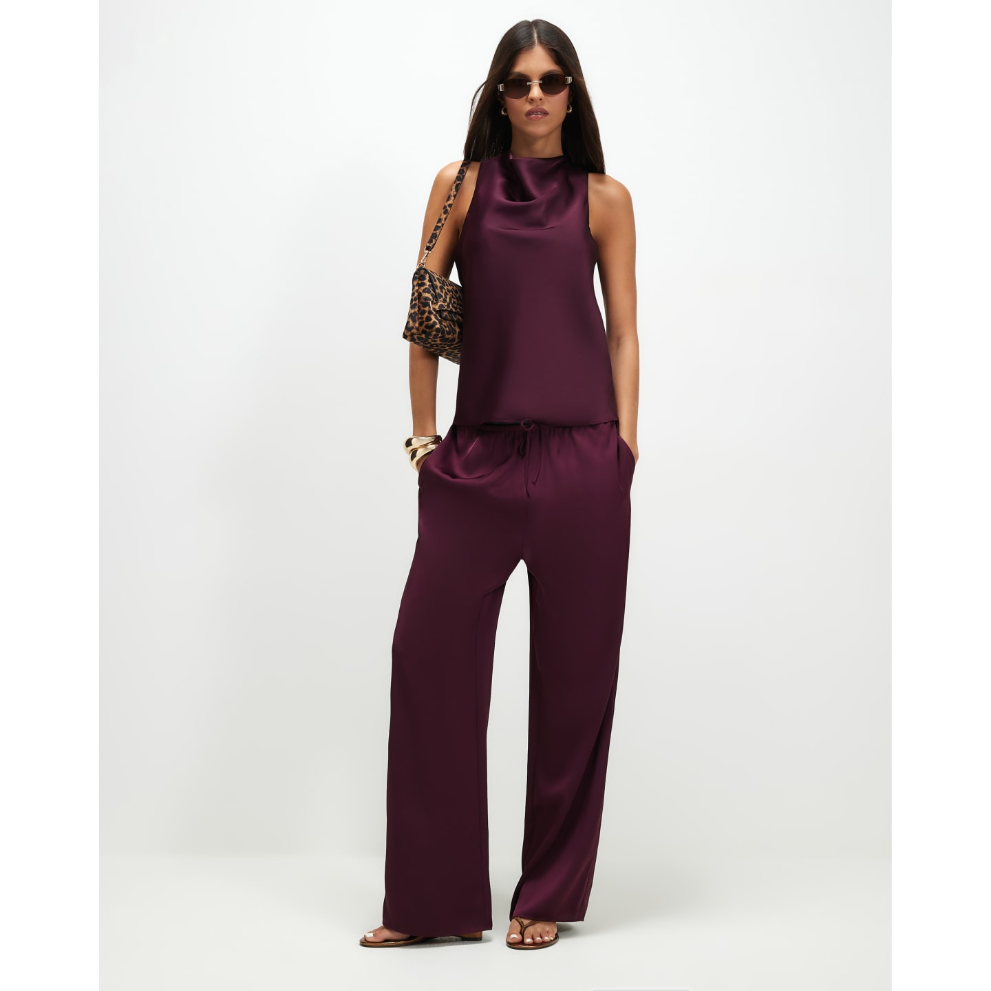 River Island Burgundy Satin Halter Neck Top — photo 1 of 1