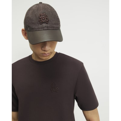 Burgundy Slim Fit Cotton Embroidered T-Shirt