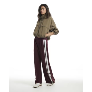 River Island Burgundy Wide Leg Stripe Trousers