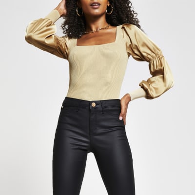 satin fitted top