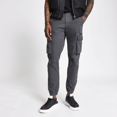 Charcoal cargo trousers | River Island