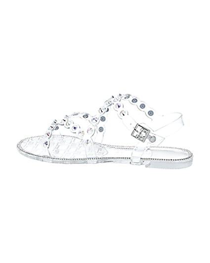 360 degree animation of product Clear diamante jelly sandals frame-4