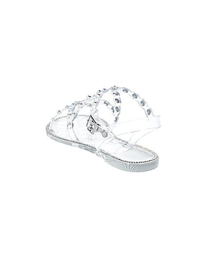 360 degree animation of product Clear diamante jelly sandals frame-7