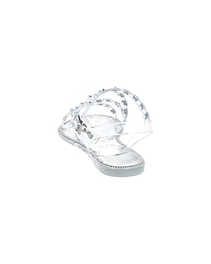 360 degree animation of product Clear diamante jelly sandals frame-8