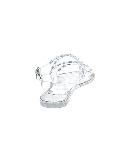 360 degree animation of product Clear diamante jelly sandals frame-10
