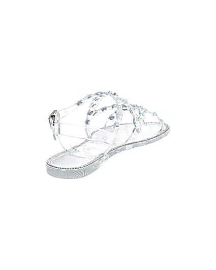 360 degree animation of product Clear diamante jelly sandals frame-11