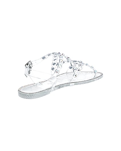 360 degree animation of product Clear diamante jelly sandals frame-12