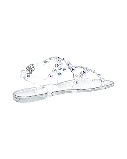 360 degree animation of product Clear diamante jelly sandals frame-13